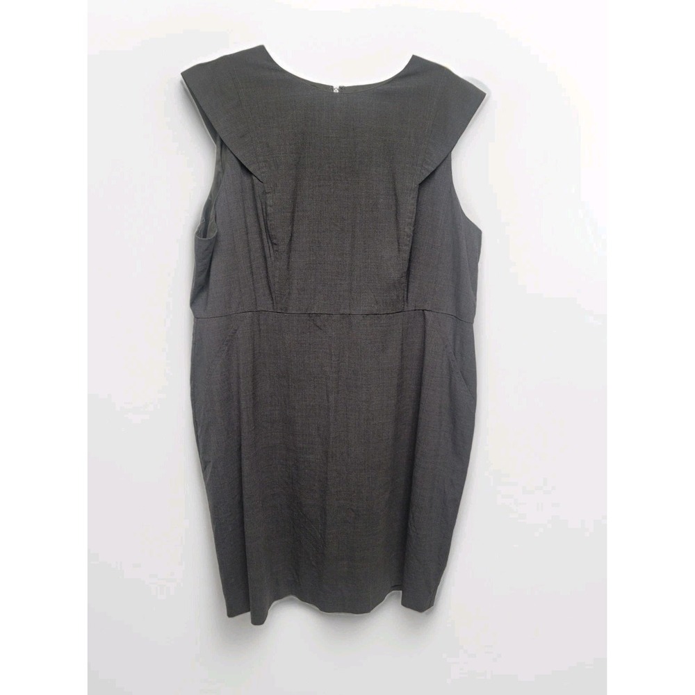 J Crew Sz 24 Heather Gray Wool Tailored Sheath Dress Cap Sleeve Office Chic